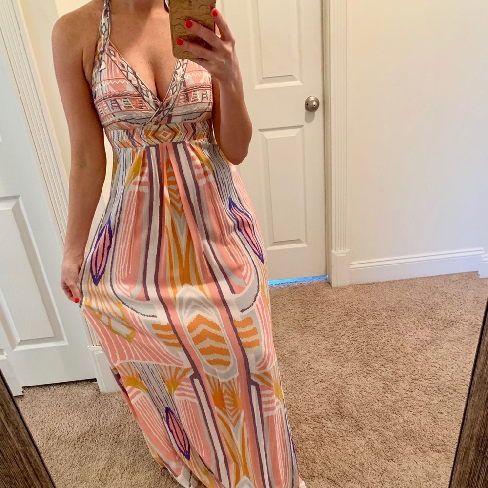 Jessica Simpson ikat halter maxi dress